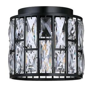 1 Pack 1 Light 8.3" Crystal Farmhouse Drum Close to Ceiling Lamp...